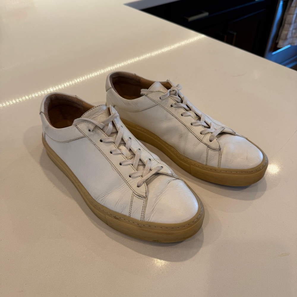KOIO White Leather Sneakers with Tan Sole - 10.5 / 43